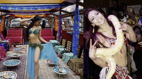 Shisha en danseressen in prachtige exotische kostuums